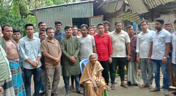 স্বপ্নজয়ী সংগঠনের সহায়তায় নতুন ঘর পেলেন বিধবা অঞ্জলী সাহা